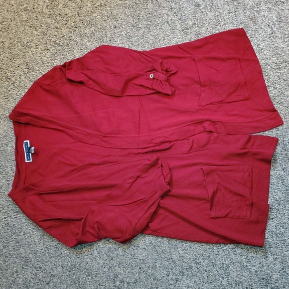 Karen Scott Red Cardigan with front pockets and sleeve detail XL - Picture 1 of 3